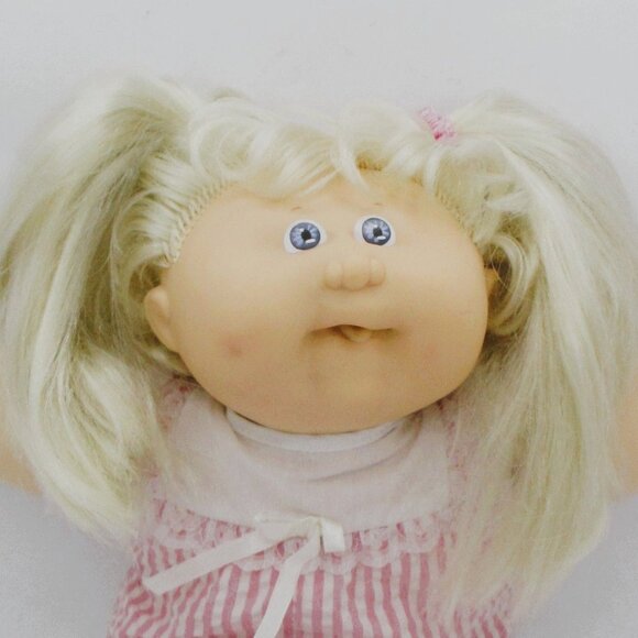 VTG1987 HM18 Cabbage Patch KidsDoll Rare Blonde Cornsilk Hair Blue Eyes Outfit - Picture 2 of 7